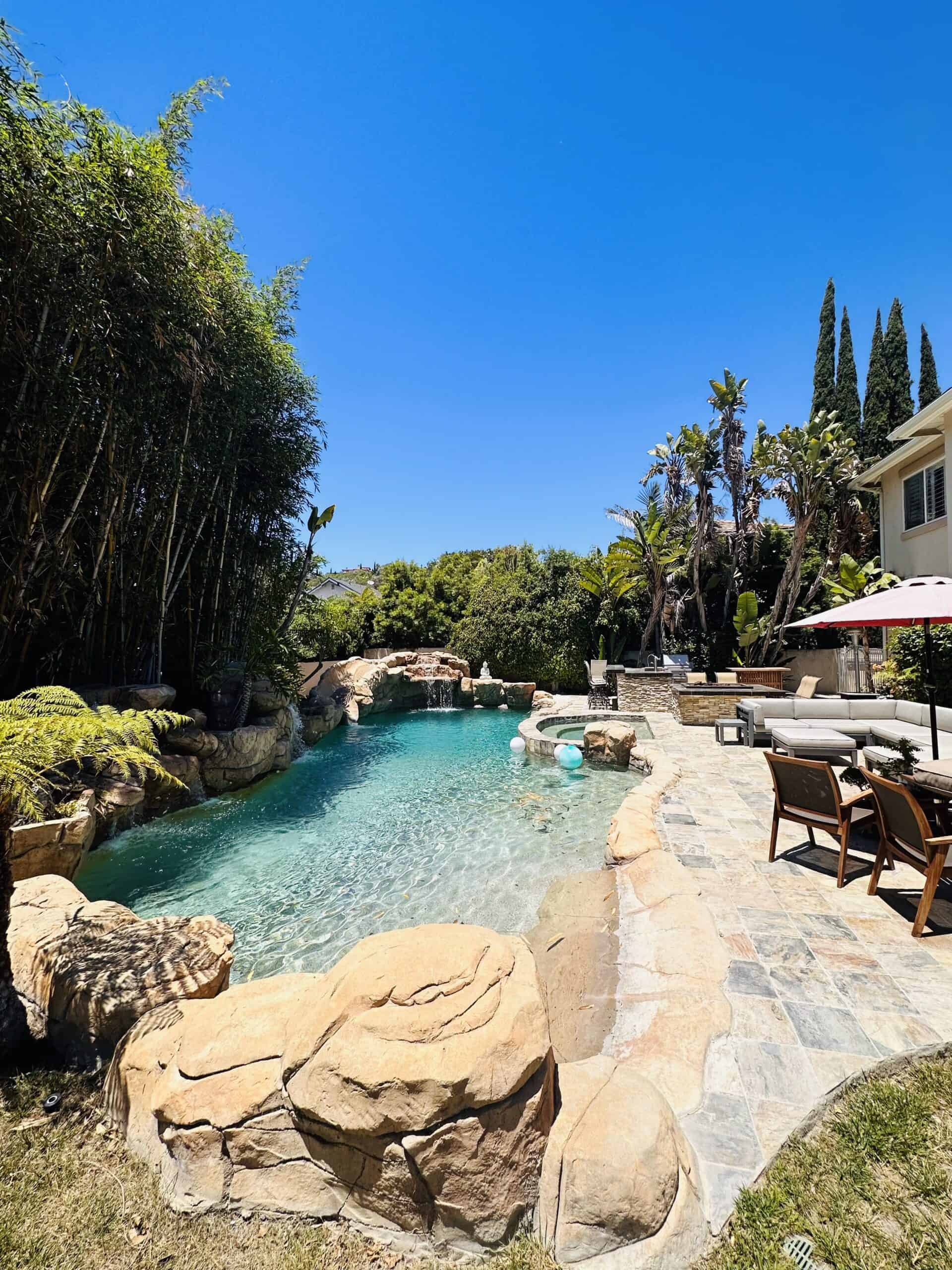 Peaceful outdoor space used by clients during treatment